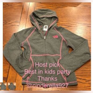 North Face Full Zip Hooded Fleece Jacket Girl Size Small 7/8